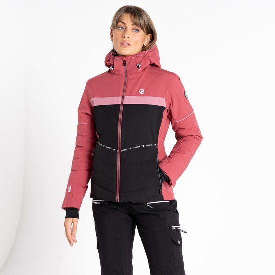 Women's Conveyed Waterproof Ski Jacket Earth Rose Black