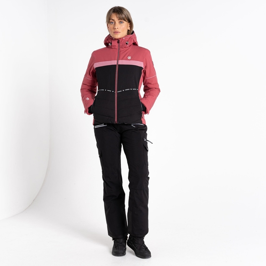 Women's Conveyed Waterproof Ski Jacket Earth Rose Black