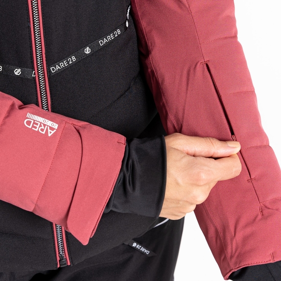 Women's Conveyed Waterproof Ski Jacket Earth Rose Black
