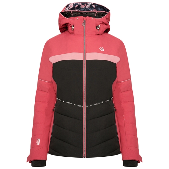 Women's Conveyed Waterproof Ski Jacket Earth Rose Black