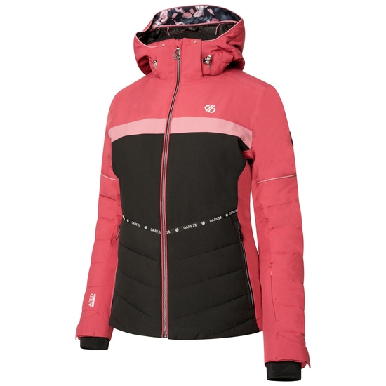 Women's Conveyed Waterproof Ski Jacket Earth Rose Black