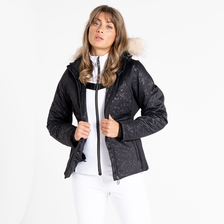 Women s Prestige II Luxe Ski Jacket Black Petal Print