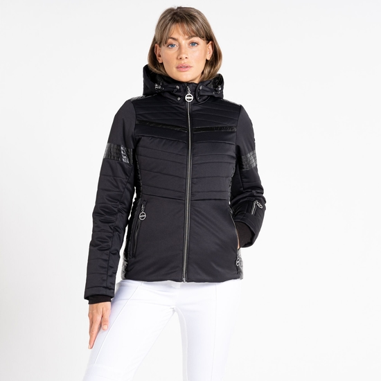 Women's Dynamical Luxe Quilted Ski Jacket Black