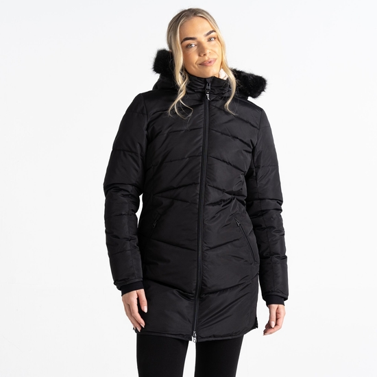 Veste chaude coupe longue Femme STRIKING III Noir