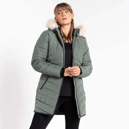 Veste chaude coupe longue Femme STRIKING III Vert