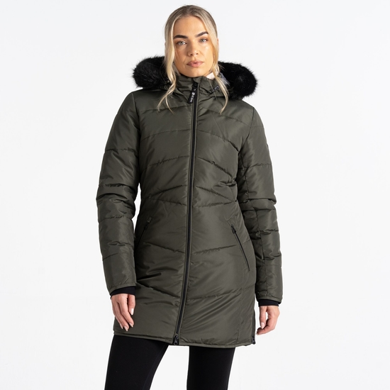 Veste chaude coupe longue Femme STRIKING III Vert