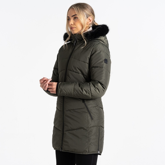 Women's Striking III Mid Length Padded Jacket Green Lichen