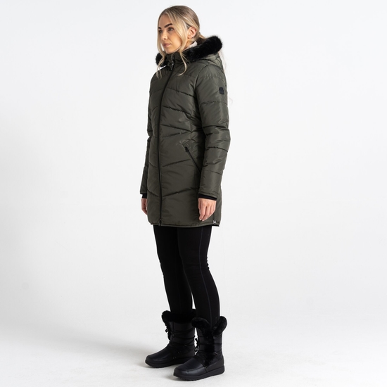 Women's Striking III Mid Length Padded Jacket Green Lichen