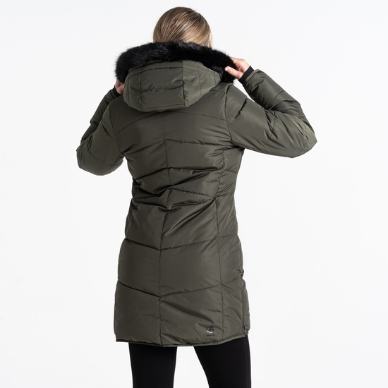 Women's Striking III Mid Length Padded Jacket Green Lichen