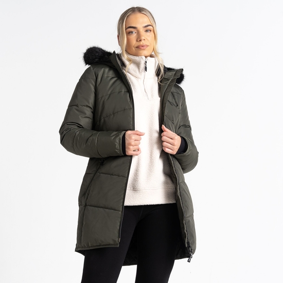 Women's Striking III Mid Length Padded Jacket Green Lichen