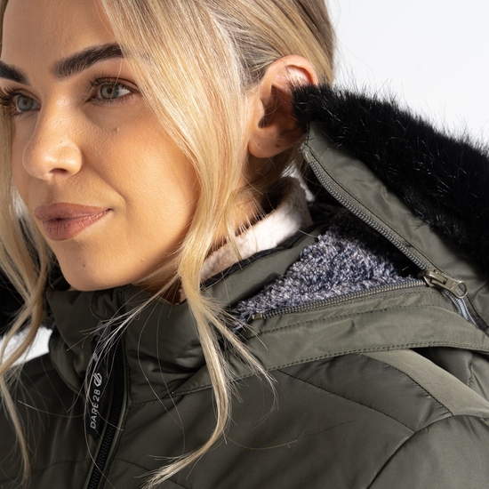 Women's Striking III Mid Length Padded Jacket Green Lichen