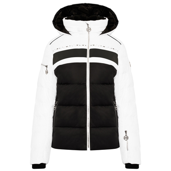 Women's Crystallize Padded Ski Jacket White Black