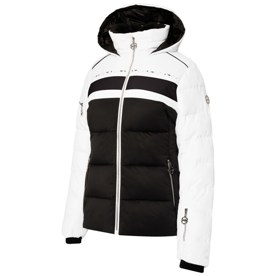 Women's Crystallize Padded Ski Jacket White Black