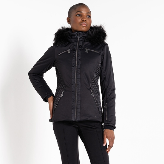 Black fur ski jacket top