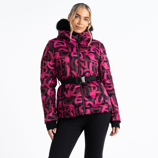 Veste de ski Crevasse pour femme Rose Graffiti