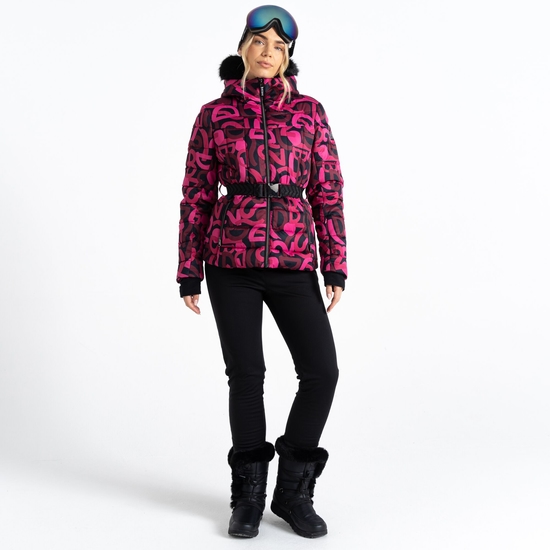 Women's Crevasse Ski Jacket Pure Pink Graffiti Print