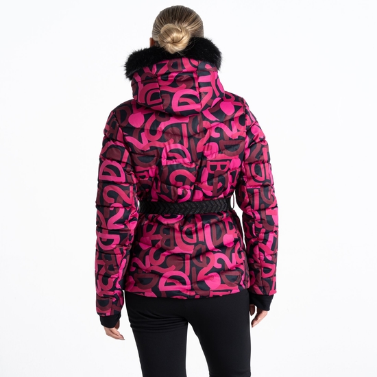 Women's Crevasse Ski Jacket Pure Pink Graffiti Print