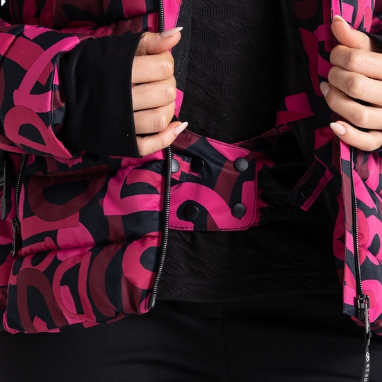 Women's Crevasse Ski Jacket Pure Pink Graffiti Print