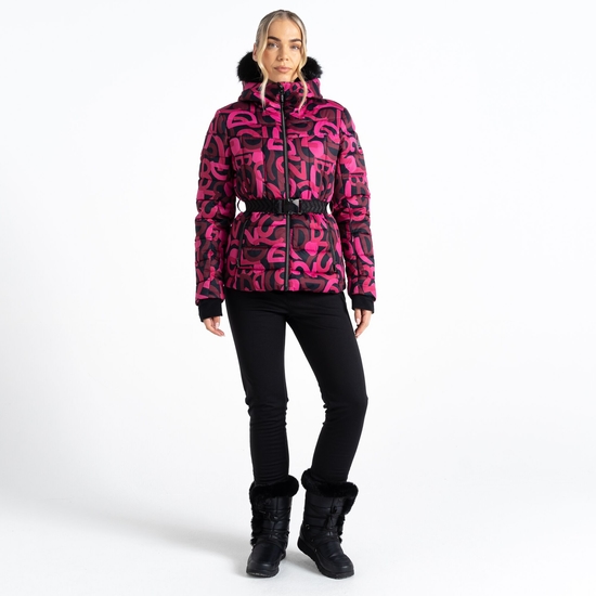 Women's Crevasse Ski Jacket Pure Pink Graffiti Print