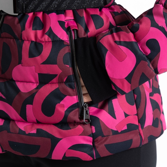 Women's Crevasse Ski Jacket Pure Pink Graffiti Print