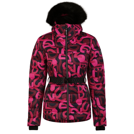 Women's Crevasse Ski Jacket Pure Pink Graffiti Print