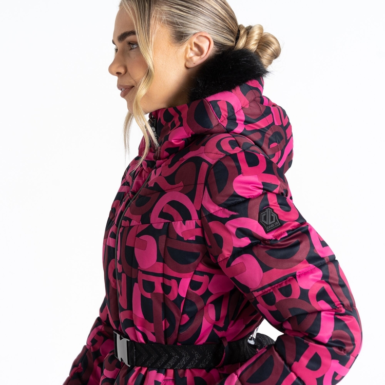Women s Crevasse Ski Jacket Pure Pink Graffiti Print