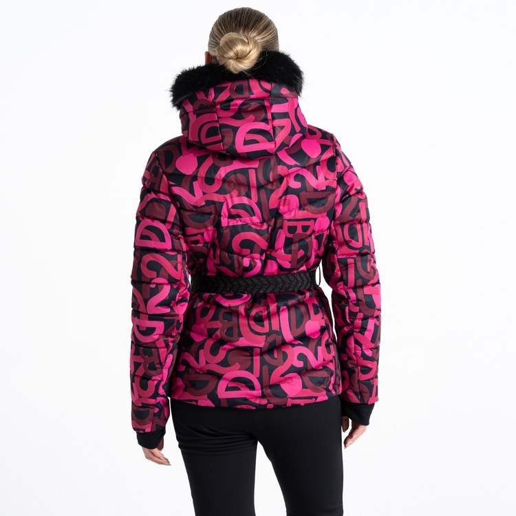 Women s Crevasse Ski Jacket Pure Pink Graffiti Print