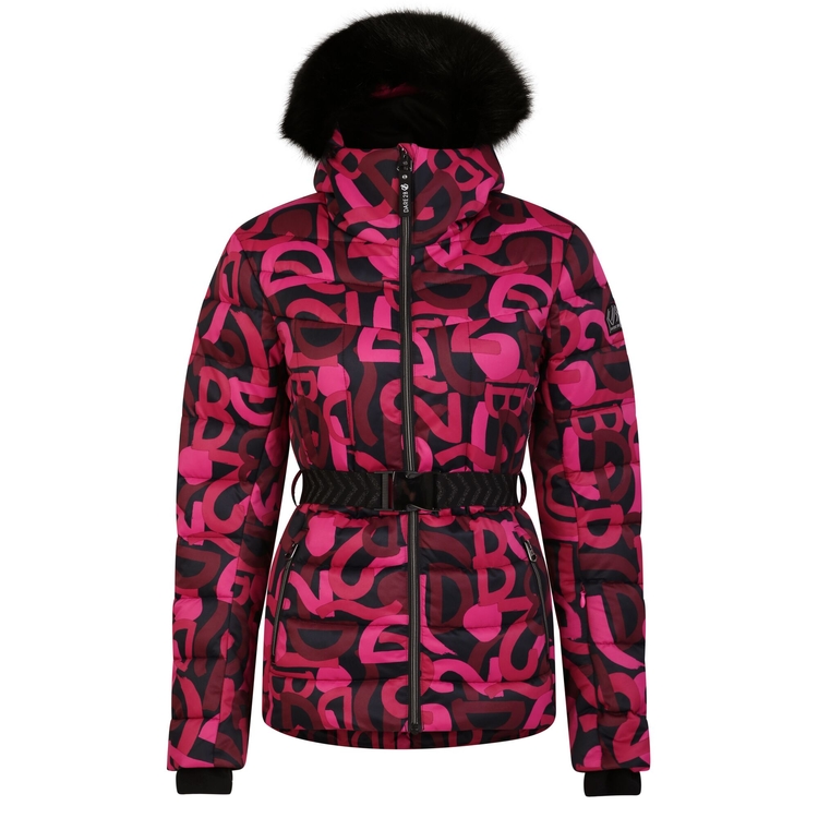 Women s Crevasse Ski Jacket Pure Pink Graffiti Print