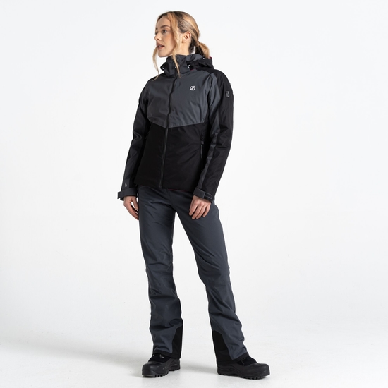 Women's Climatise Ski Jacket Ebony Grey Black