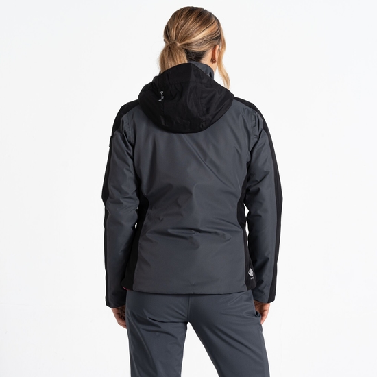 Women's Climatise Ski Jacket Ebony Grey Black