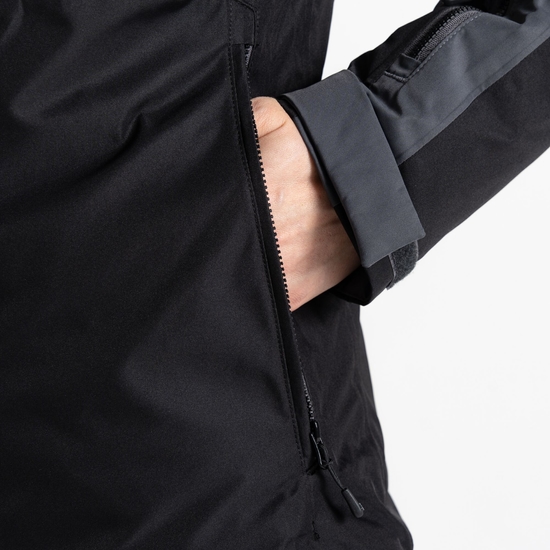 Women's Climatise Ski Jacket Ebony Grey Black