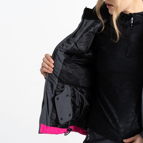Women's Climatise Ski Jacket Ebony Grey Black