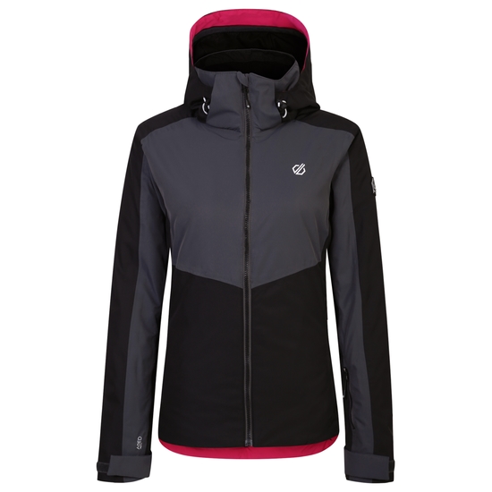 Women's Climatise Ski Jacket Ebony Grey Black