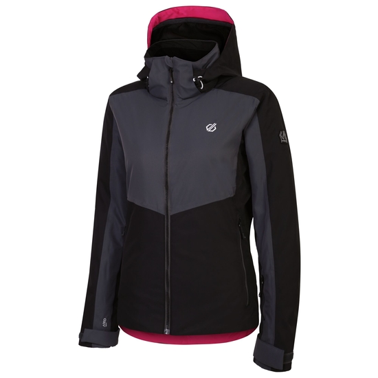 Women's Climatise Ski Jacket Ebony Grey Black