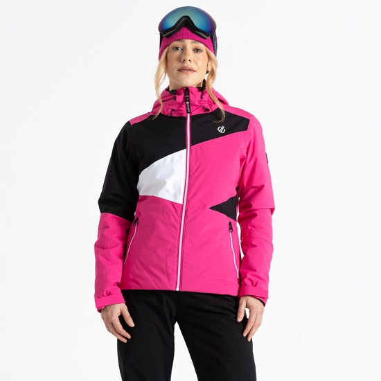 Women's Ice Ski Jacket Pure Pink Black