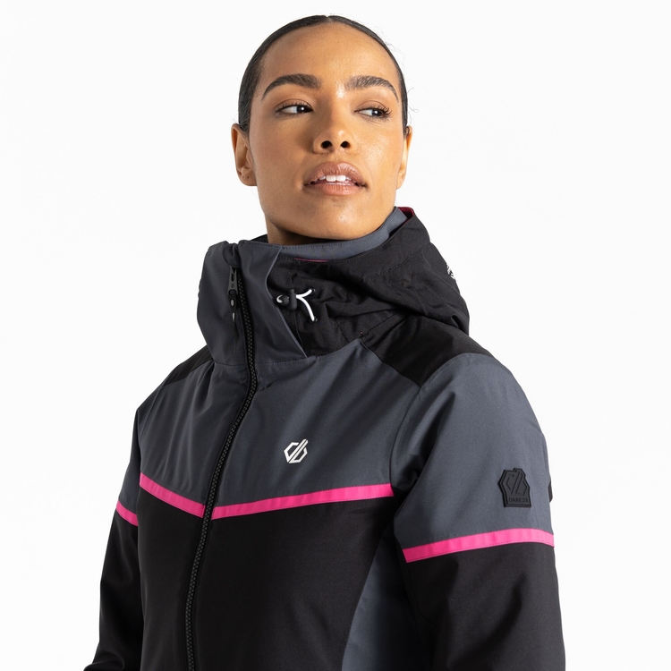 Women s Carving Ski Jacket Black Ebony Grey