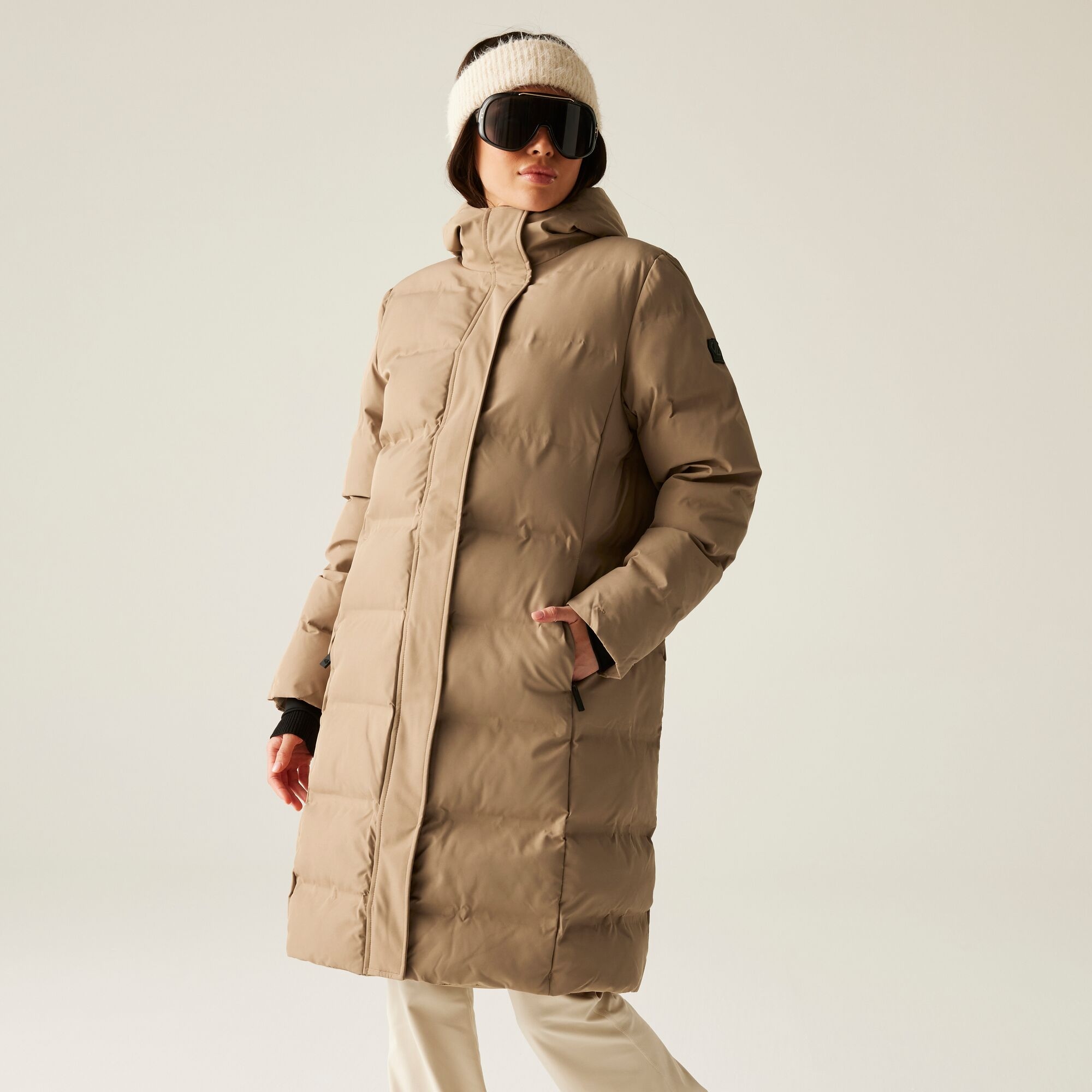 Dare 2b Waterproof Women's Beige Quilted Wander Padded Jacket, Size: 6