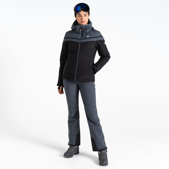 Women's Flurry Ski Jacket Black Grey