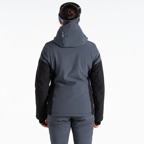 Women's Flurry Ski Jacket Black Grey