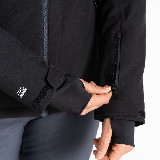 Women's Flurry Ski Jacket Black Grey