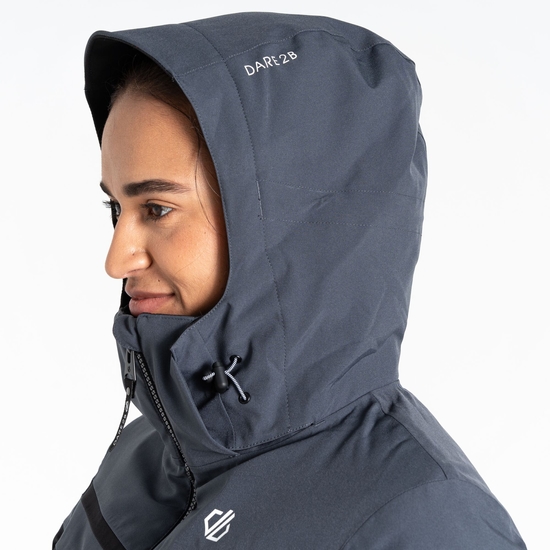 Women's Flurry Ski Jacket Black Grey