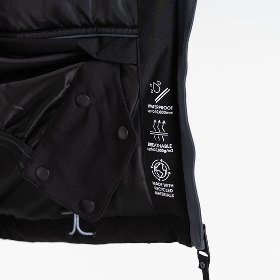 Women's Flurry Ski Jacket Black Grey