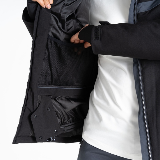Women's Flurry Ski Jacket Black Grey
