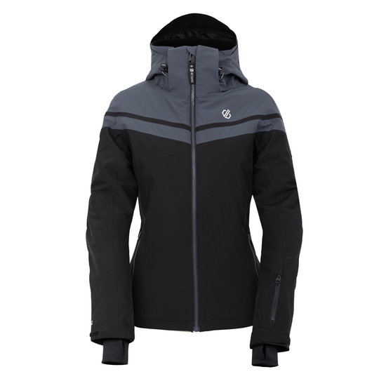 Women's Flurry Ski Jacket Black Grey