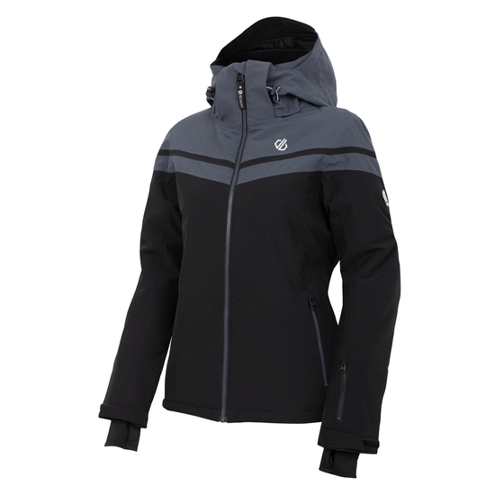 Women's Flurry Ski Jacket Black Grey