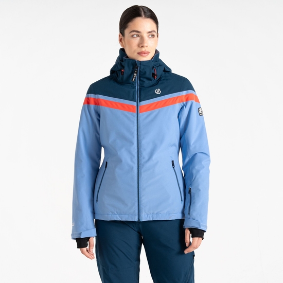 Women's Flurry Ski Jacket Hydrangea Blue Red 