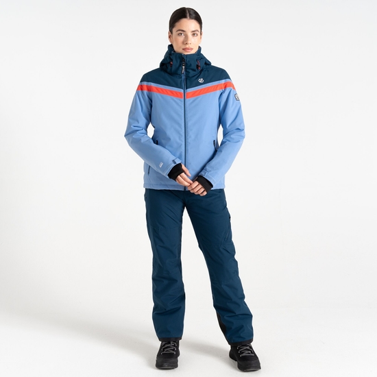 Women's Flurry Ski Jacket Hydrangea Blue Red 