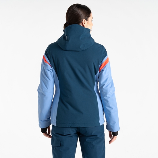 Women's Flurry Ski Jacket Hydrangea Blue Red 