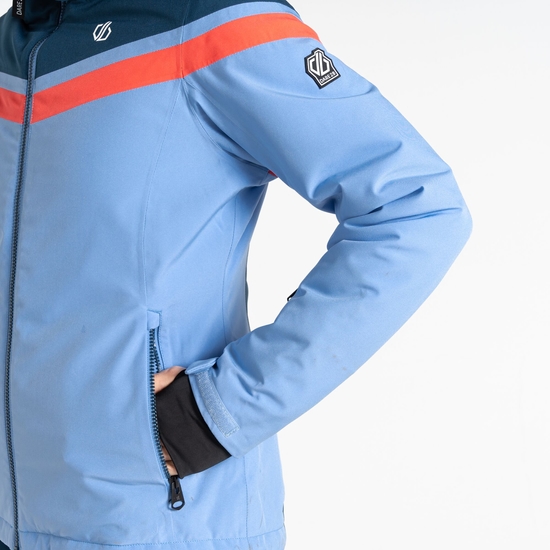 Women's Flurry Ski Jacket Hydrangea Blue Red 