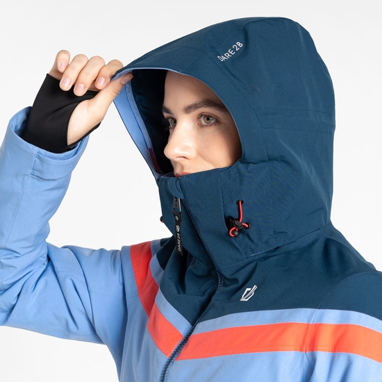 Women's Flurry Ski Jacket Hydrangea Blue Red 